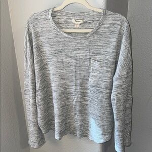 Madewell Heathered Gray Knit Top Size L